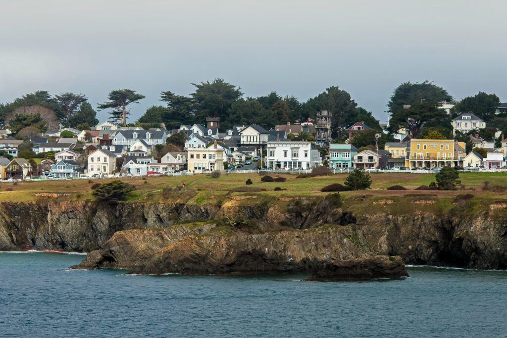 a historic coastal village set along ocean cliffs